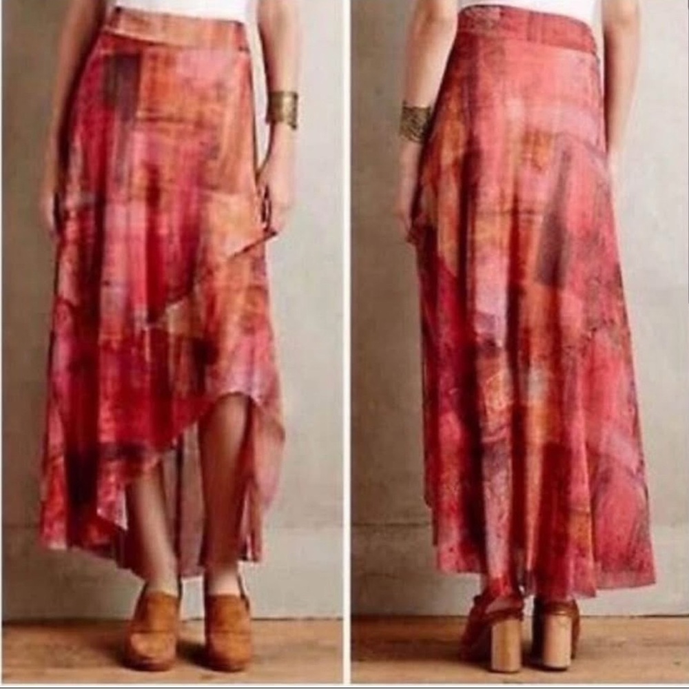 Anthropologie Weston Falls Sun Maxi Smirt in sunset hues Size XS NWT